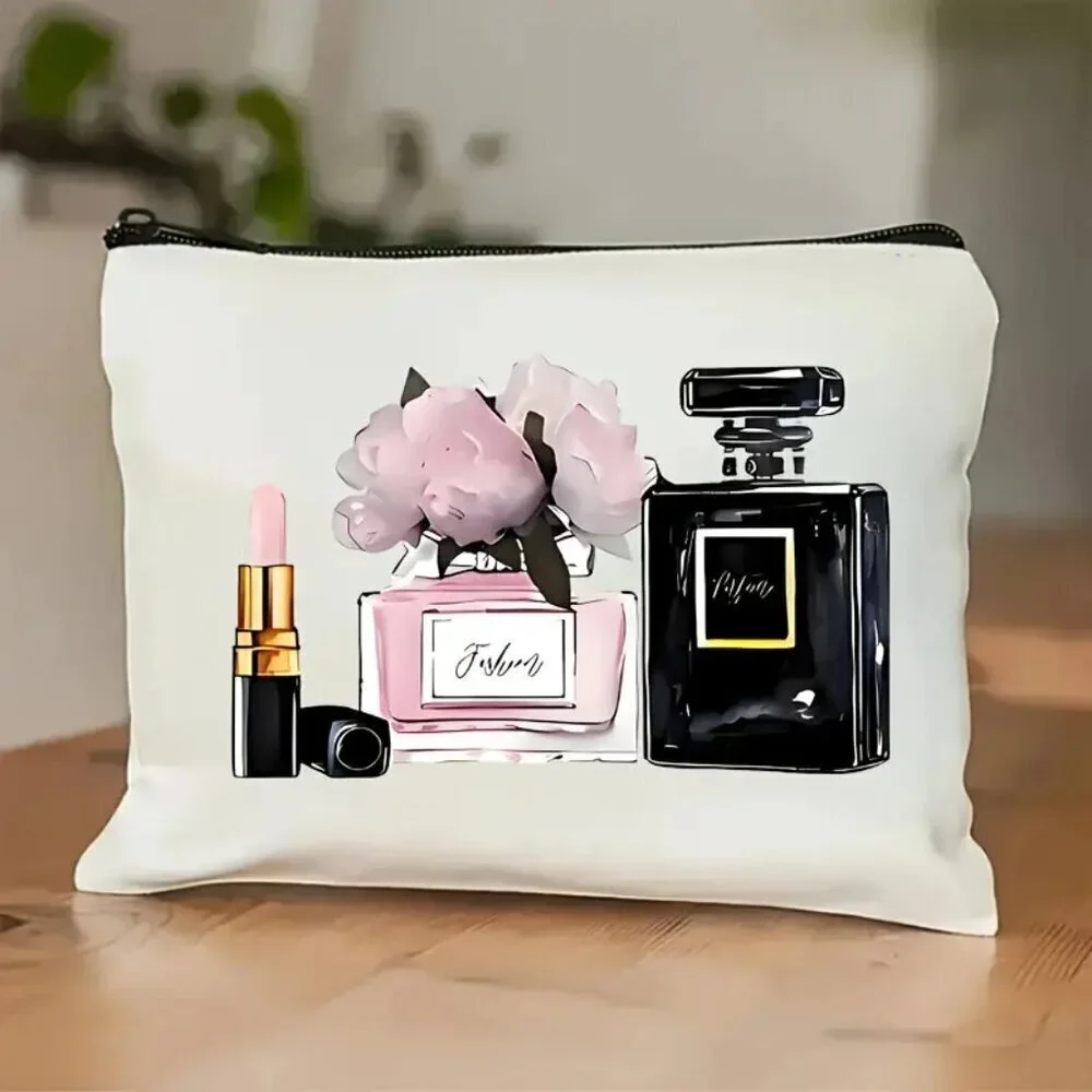 Perfume Prints, Portable Zip Cosmetic Storage Bag